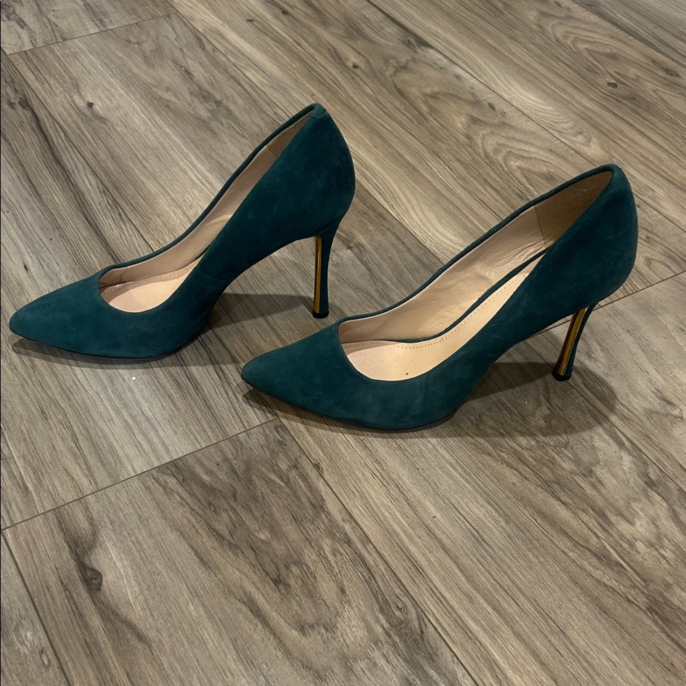 Vince Camuto Teal Suede Heels